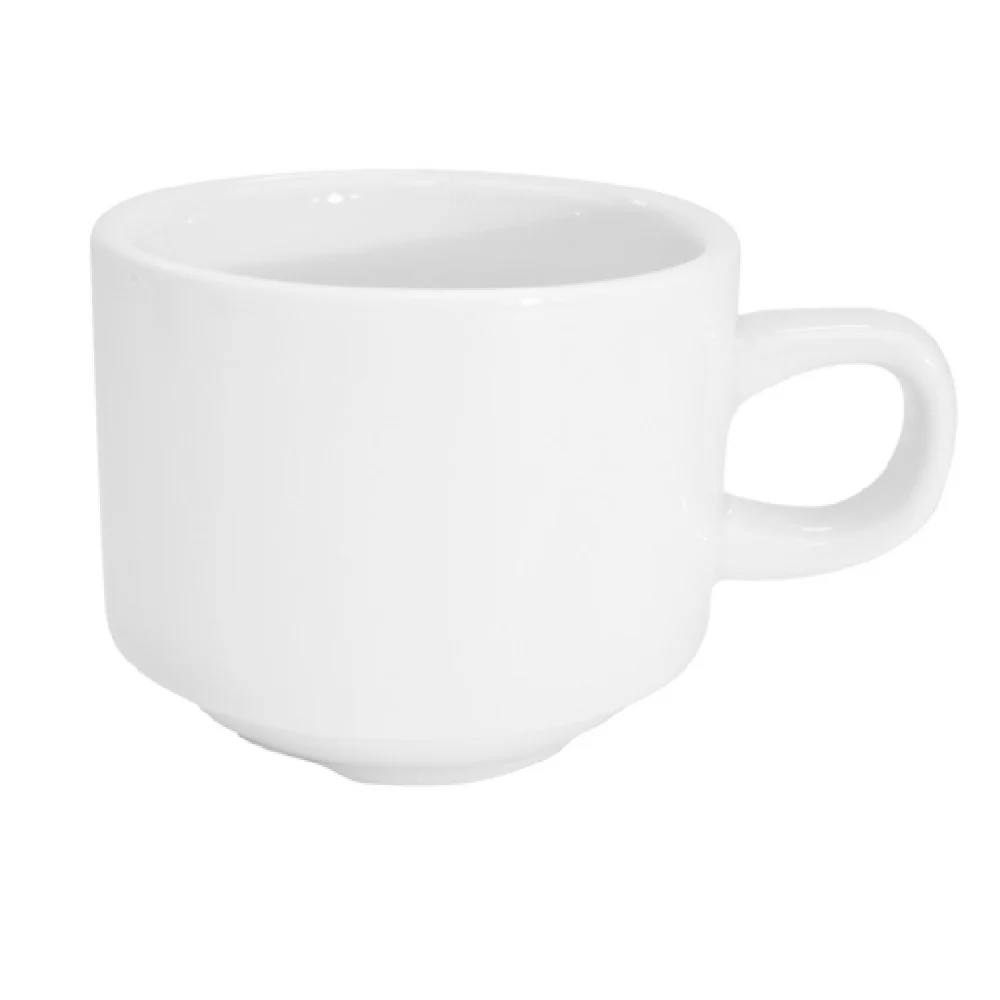 CAC China RCN-1-S 8-1/2 Oz. Coffee Cup Porcelain Round Super White