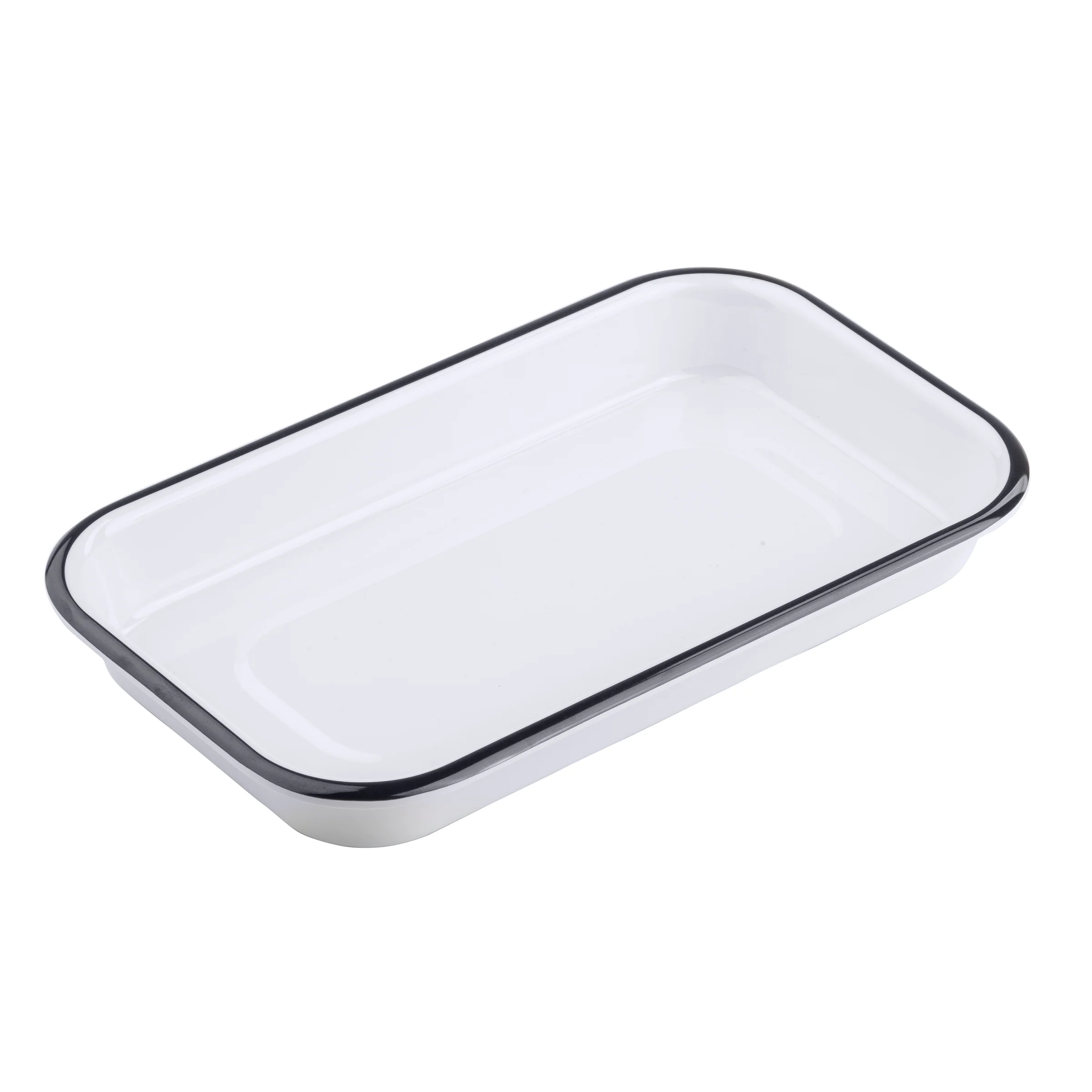 Tablecraft 11671 6 Inch Eighth Size Bun Pan with Black Edges Melamine Coated Tablecraft 11671 6 Inch Eighth Size Bun Pan with Black Edges Melamine Coated