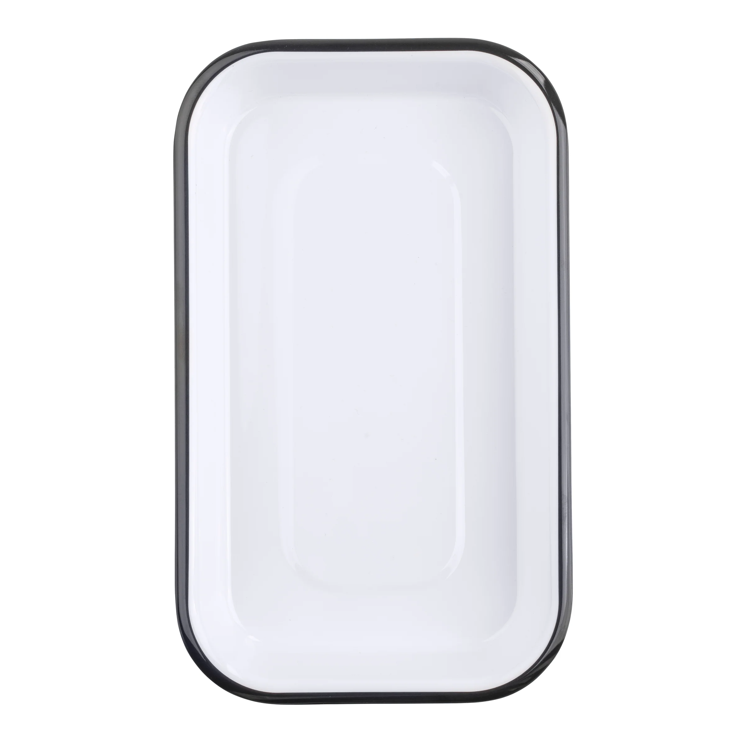 Tablecraft 11671 6 Inch Eighth Size Bun Pan with Black Edges Melamine Coated Tablecraft 11671 6 Inch Eighth Size Bun Pan with Black Edges Melamine Coated