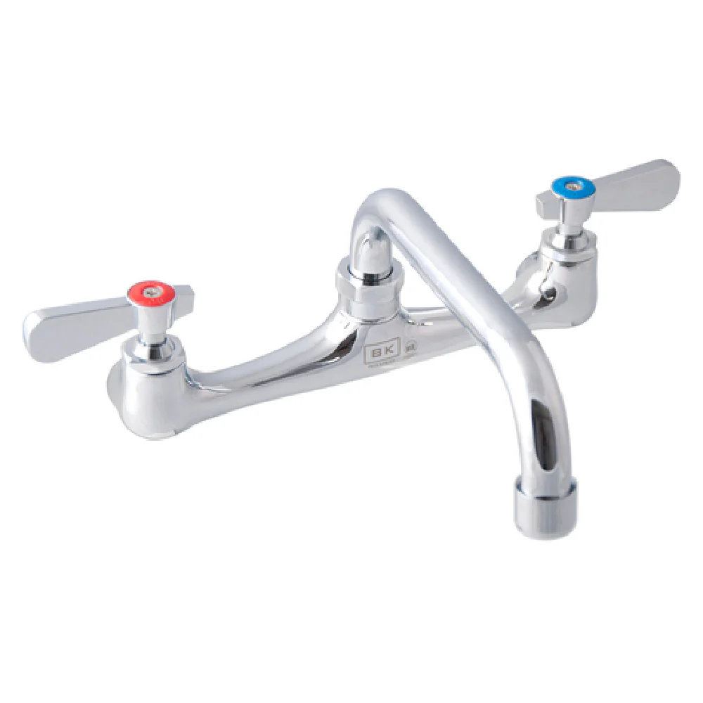 BK Resources BKF-8W-14-G Faucet 8 Inch Centers Splash Mounted Lead Free Polished Chrome Finish