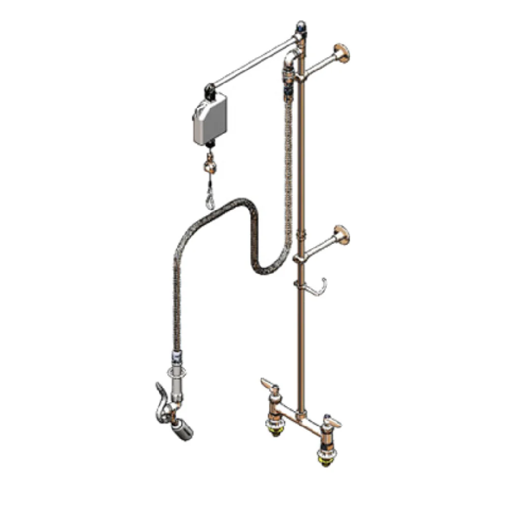T&S Brass B-0128-VB 8 Inch Pre-Rinse Faucet Assembly with Stainless Steel Hose