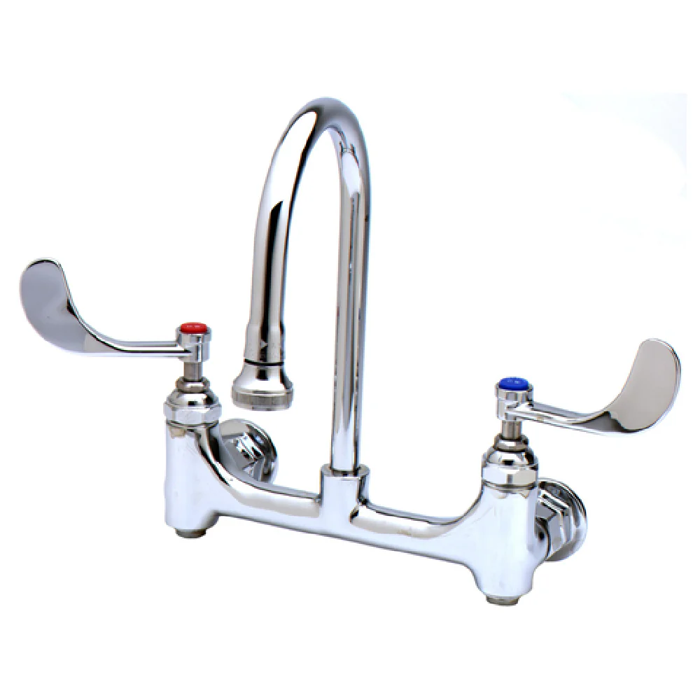 T&S Brass B-0352-04 Medical Faucet 8 Inch Centers Wall Mount Stainless Steel with Rosespray