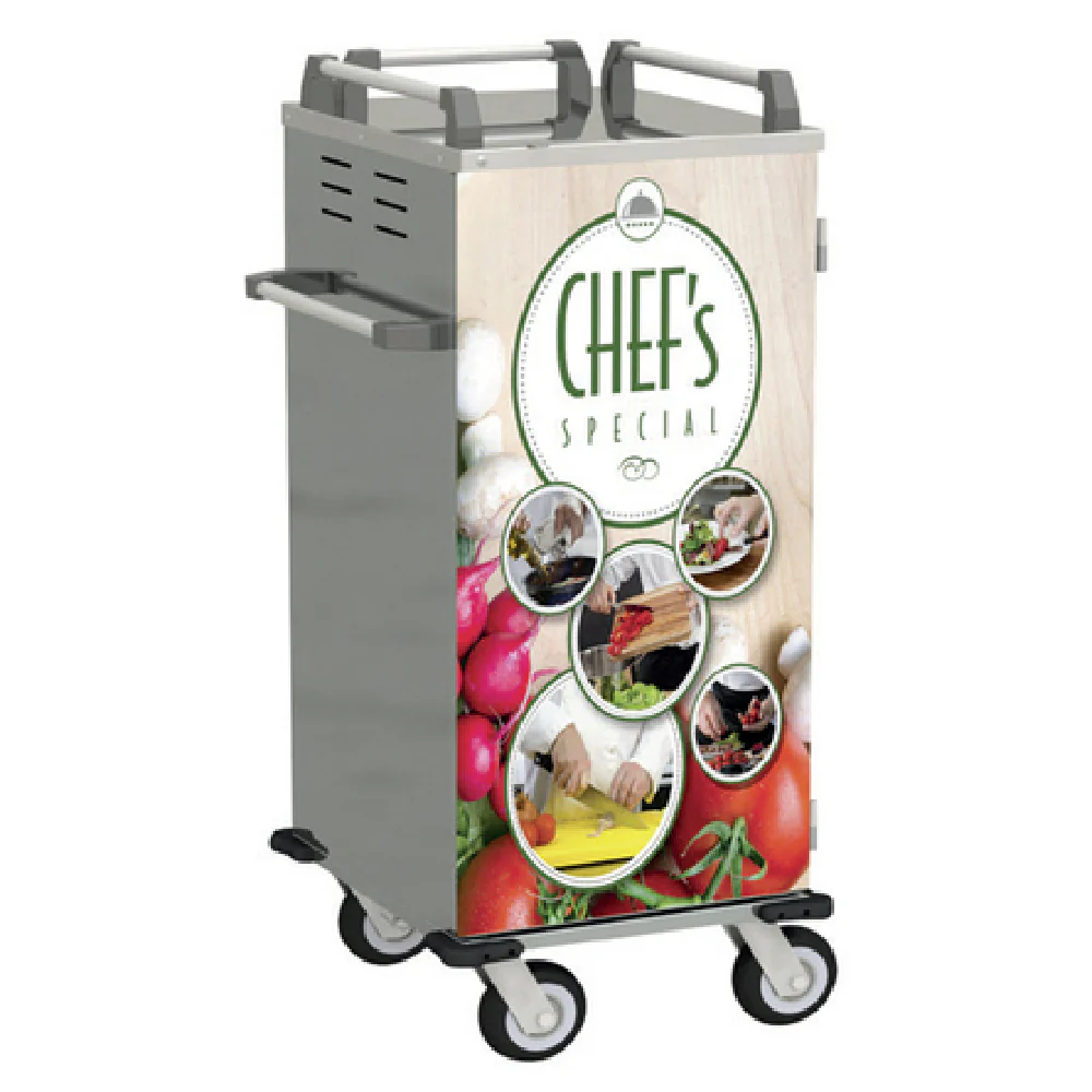 Alluserv ATC14 25 Inch Room Service Tray Cart Stainless Steel Accommodates 8 Trays