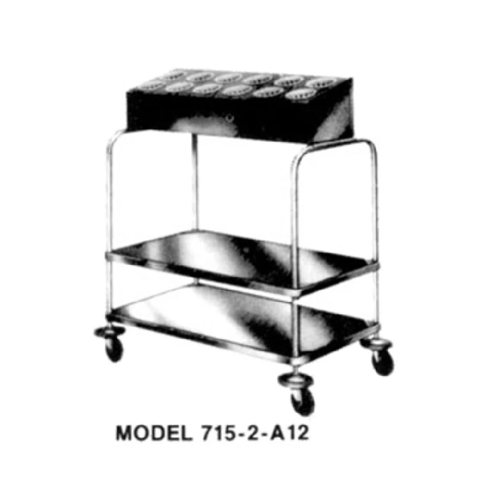 Dinex DXP7152A10 36 Inch Tray Silver Cart Open Style with 10 Cylinder Dispenser