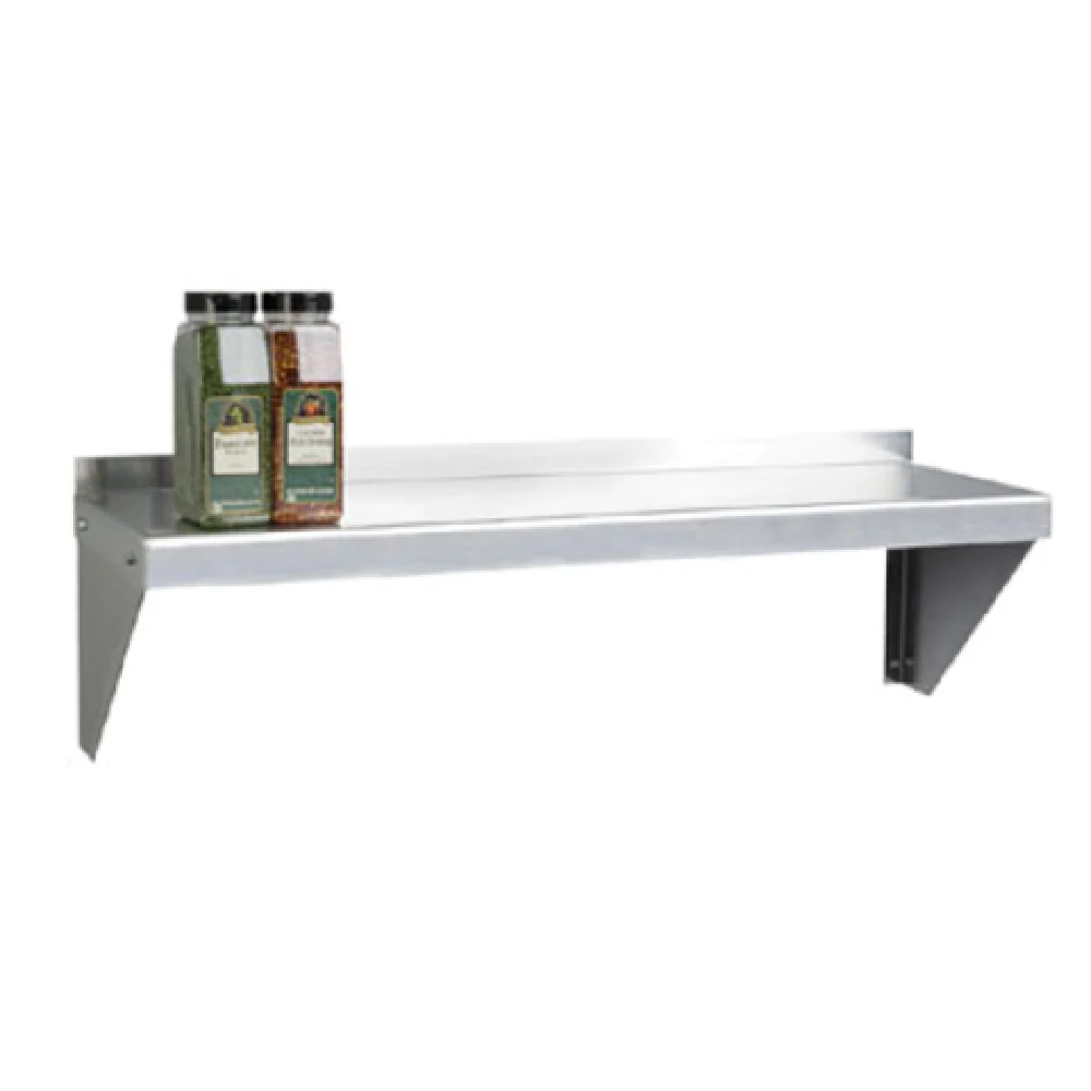 1880 Hospitality FWSAL1224 12 Inch Wall Mounted Foodservice Shelf Aluminum Marine Edge