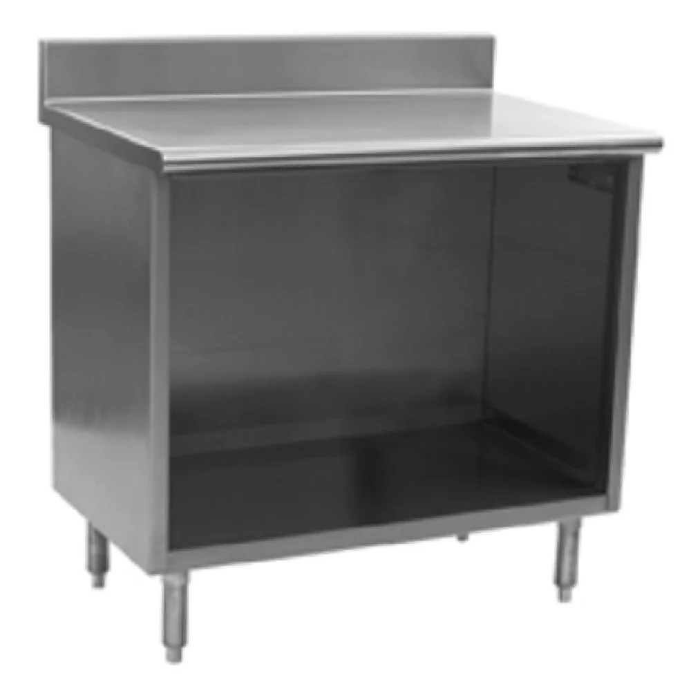 Eagle OB3072SE-BS 72 Inch Spec-Master Series Work Table Cabinet Base Open Front Stainless Steel with 4-1/2 Inch Backsplash