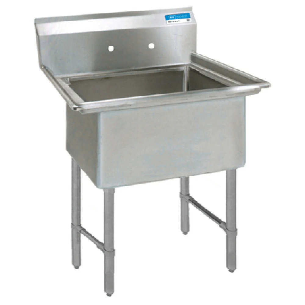 BK Resources BKS-1-20-12S 25 Inch Sink One Compartment 18 Gauge Stainless Steel