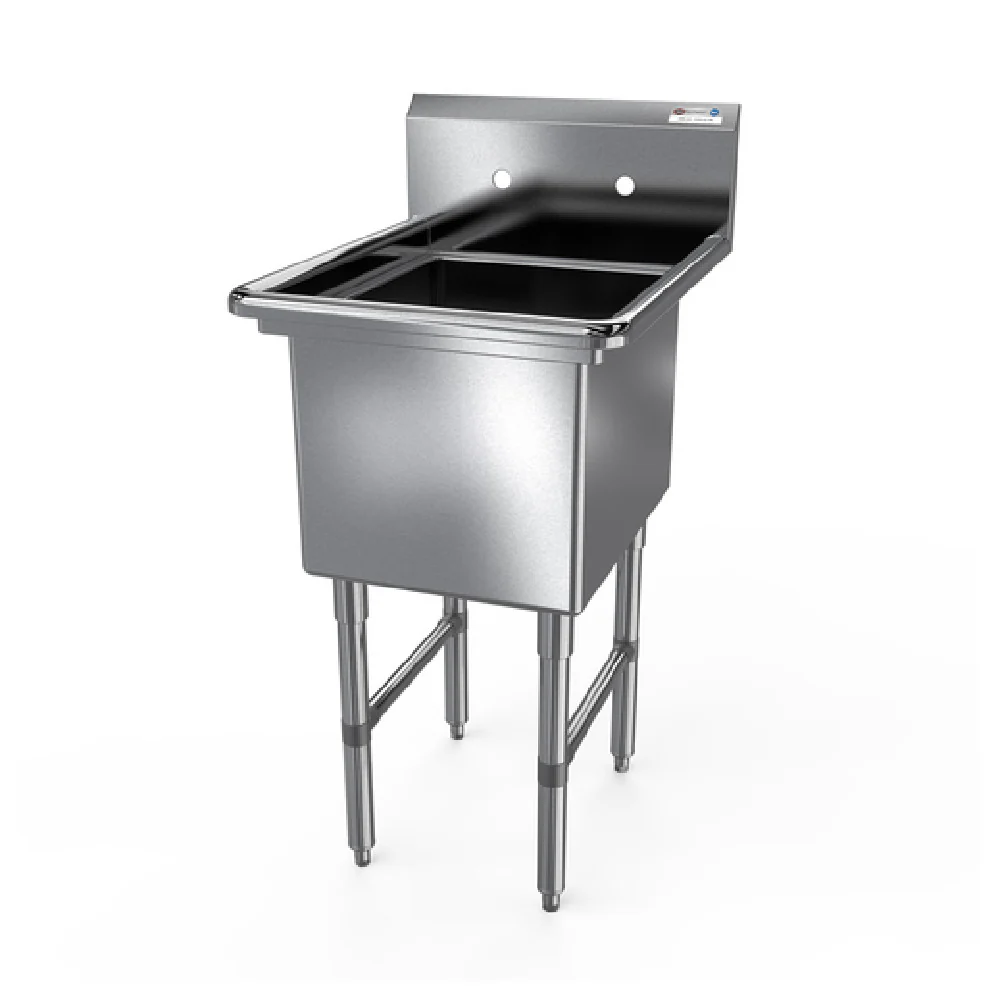 NBR Equipment 1SS-182414 23 Inch Premium Sink Stainless Steel One Compartment with 10 Inch Backsplash NBR Equipment 1SS-182414 23 Inch Premium Sink Stainless Steel One Compartment with 10 Inch Backsplash