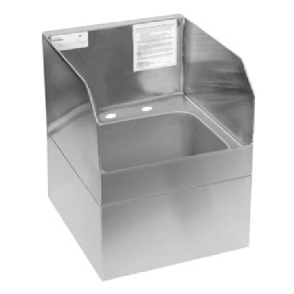 Glastender WHS-14-S-LF 14 Inch Hand Sink Wall Mount With Skirt Stainless Steel Glastender WHS-14-S-LF 14 Inch Hand Sink Wall Mount With Skirt Stainless Steel