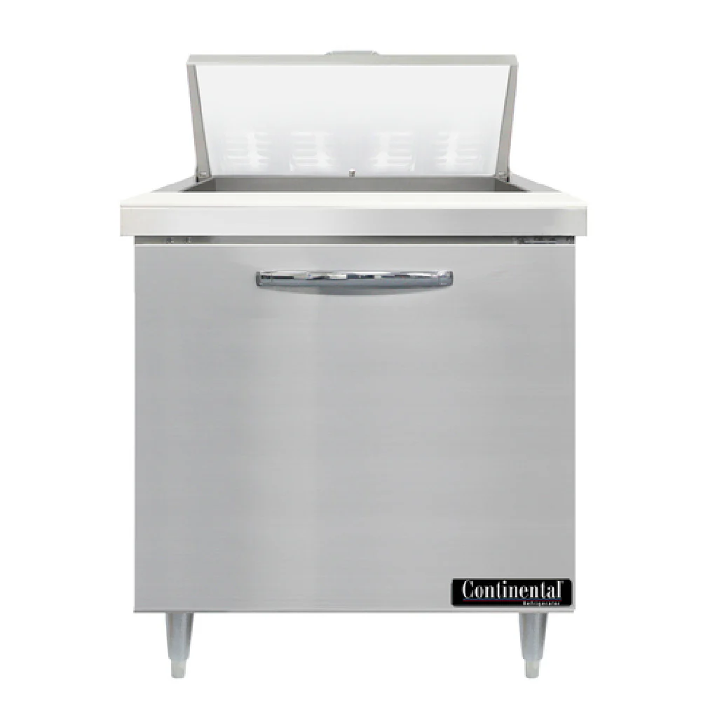 Continental Refrigerator D32N8 32 Inch Designer Line Sandwich Unit Stainless Steel with 12 Inch Cutting Board