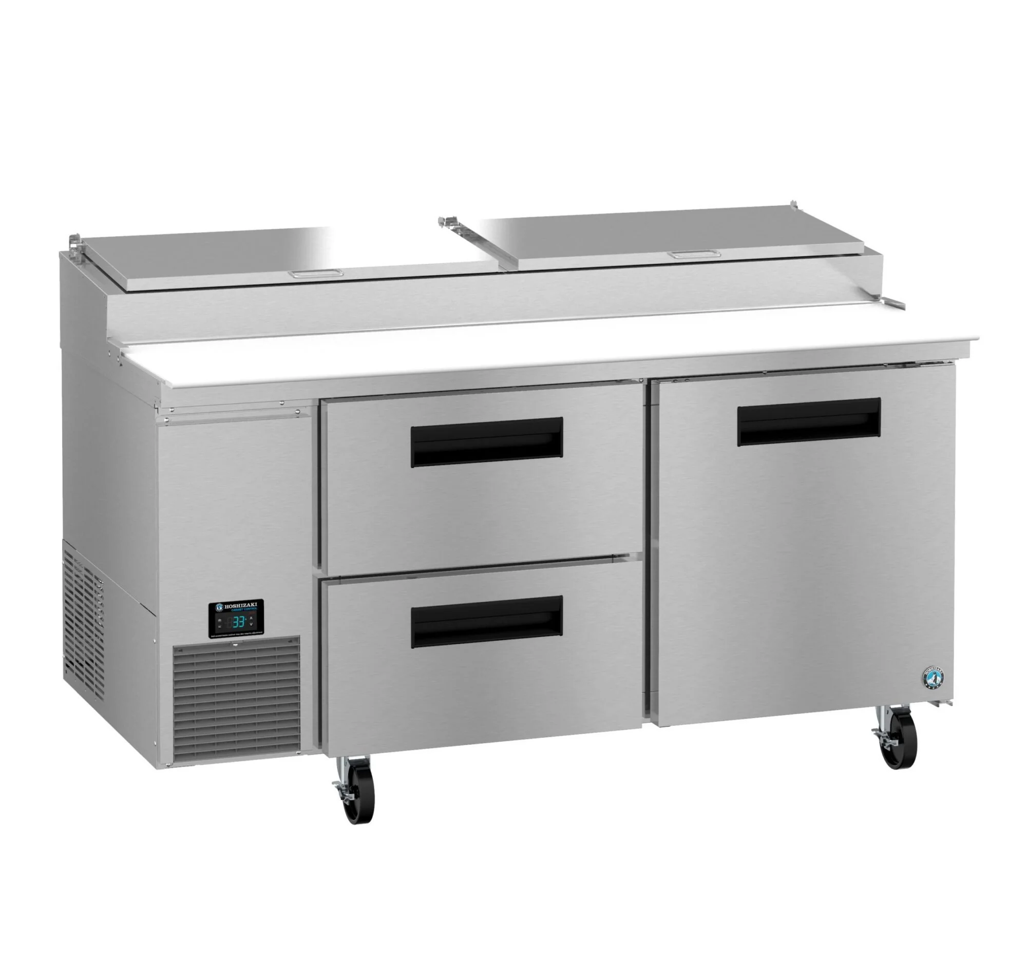 Hoshizaki PR67B-D2 67 Inch Stainless Steel Refrigerated Counter Pizza Prep Table 19.29 cu Ft Hoshizaki PR67B-D2 67 Inch Stainless Steel Refrigerated Counter Pizza Prep Table 19.29 cu Ft