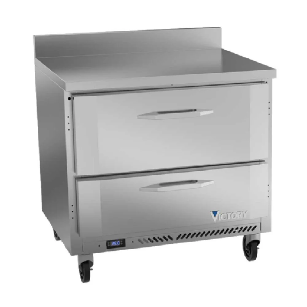 Victory VWRD36HC-2 36 Inch Worktop Refrigerated Counter V-Core Self-Contained 8.5 cu ft