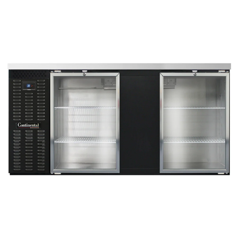 Continental Refrigerator BB69SNGD 69 Inch refrigerated back bar cooler 2 Doors stainless steel top