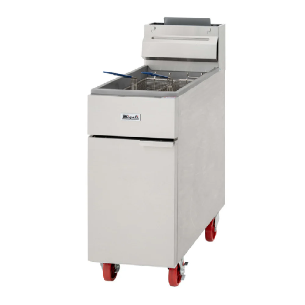 Migali Industries C-F35-LP 15 Inch Gas Deep Fryer with 3 Burners 34000 BTU Migali Industries C-F35-LP 15 Inch Gas Deep Fryer with 3 Burners 34000 BTU