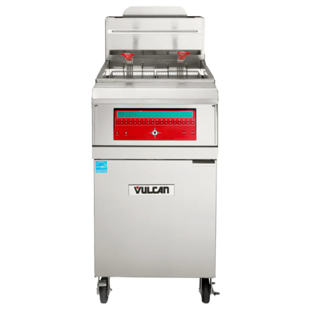 Vulcan 1VHG75C_LP 19 Inch Gas Fryer with 110000 BTU 75 lbs Capacity Freestanding
