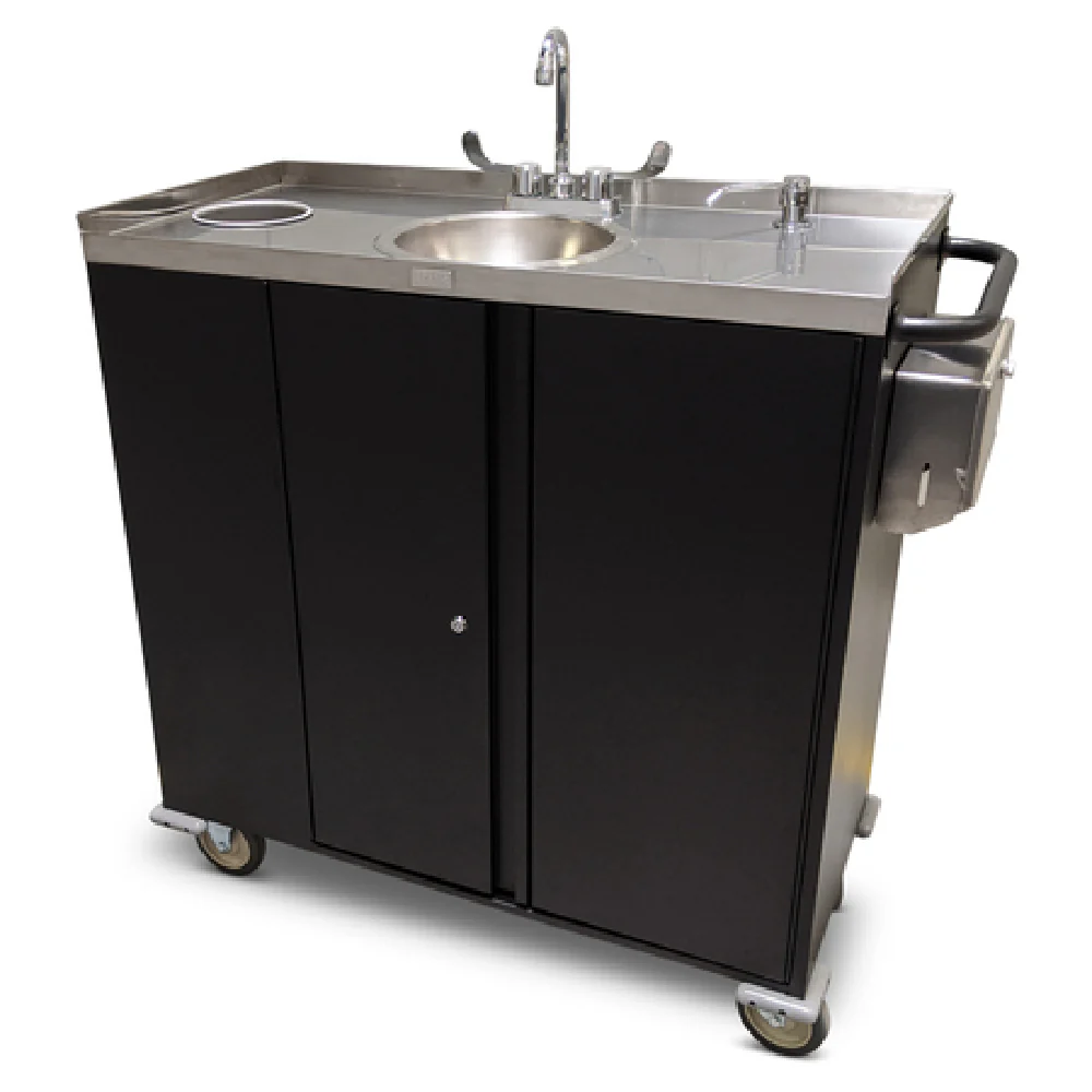 Forbes Industries 5742A 44 Inch Mobile Handwashing Station Stainless Steel with Trash Chute