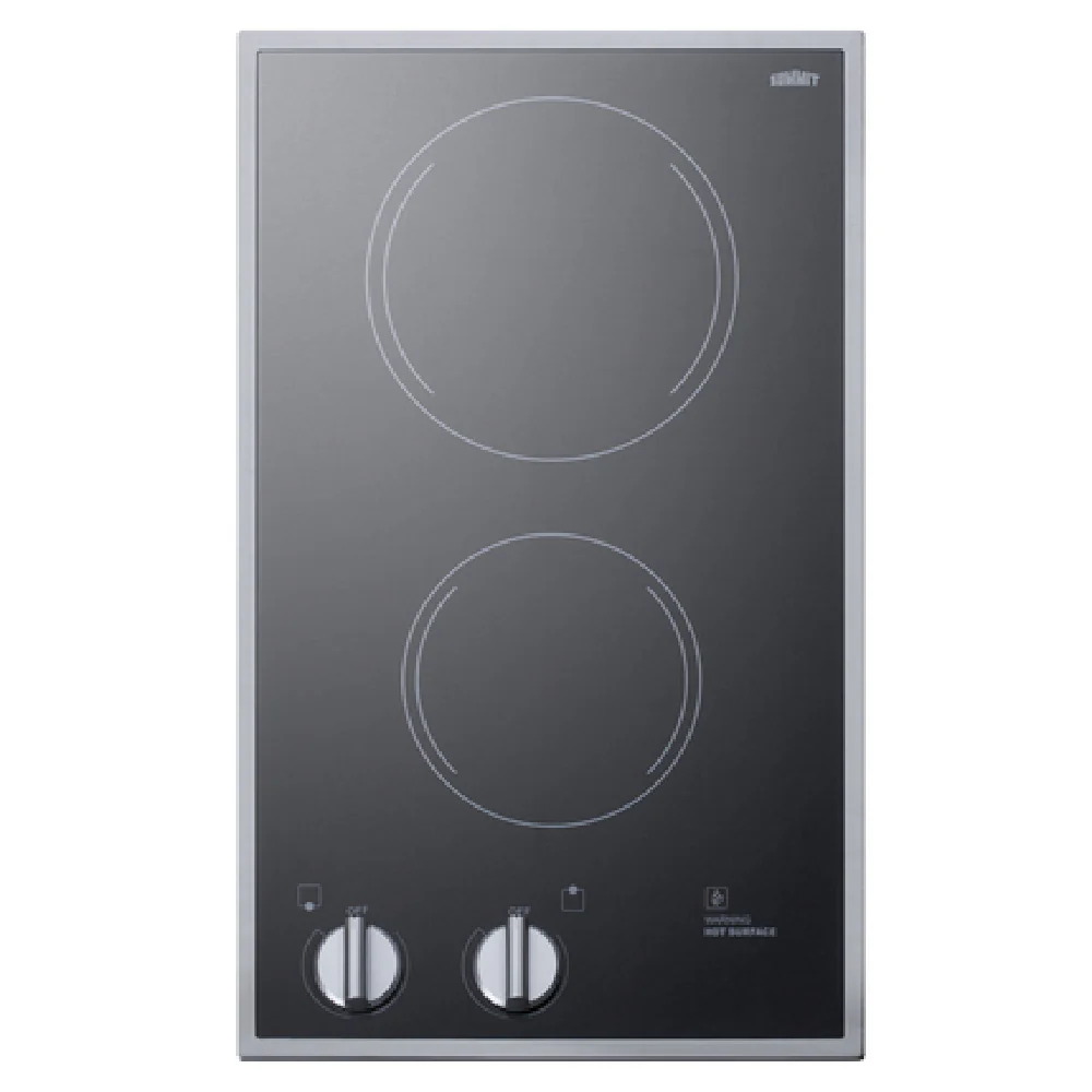 Summit CR2B22ST 11-7/8 Inch Electric Cooktop Radiant with 2 Burners Summit CR2B22ST 11-7/8 Inch Electric Cooktop Radiant with 2 Burners