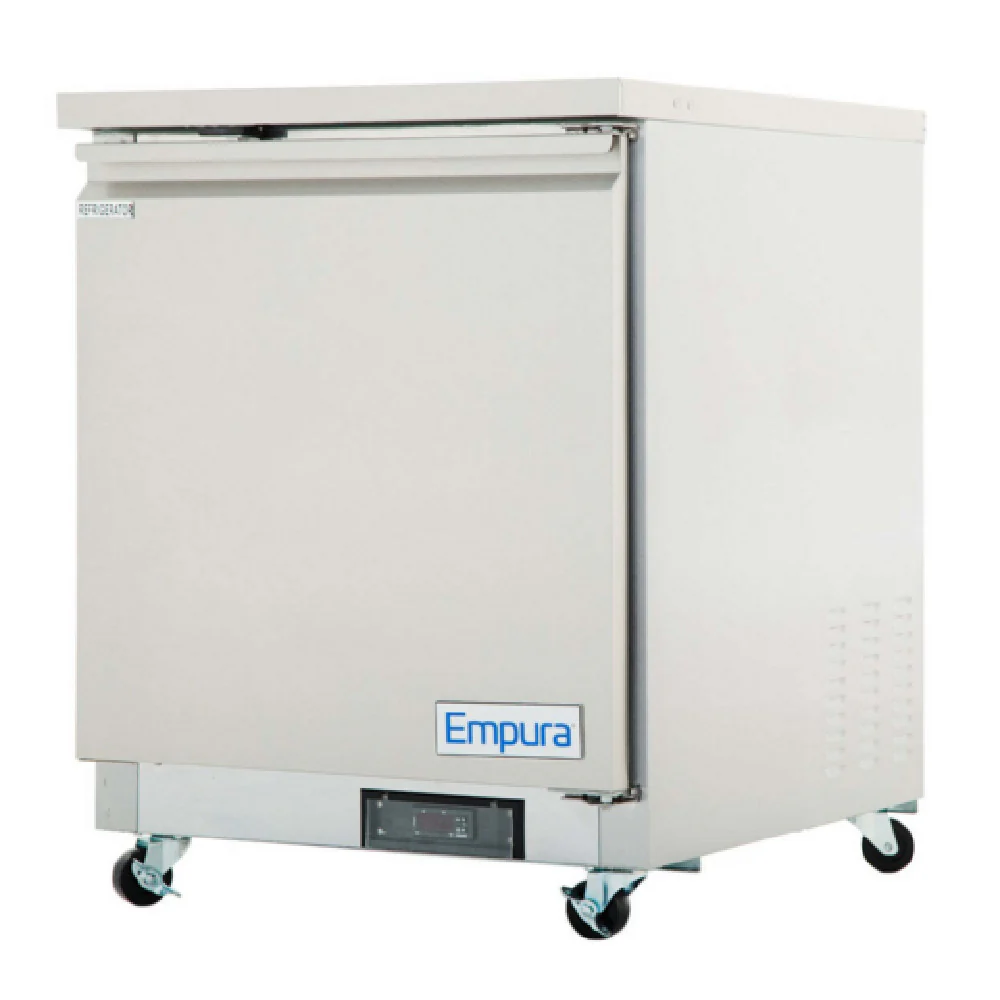 Empura Refrigeration E-KUC27 27.8 Inch Undercounter Reach-In Refrigerator Electric with Stainless Steel Exterior 5.4 Cu Ft Capacity
