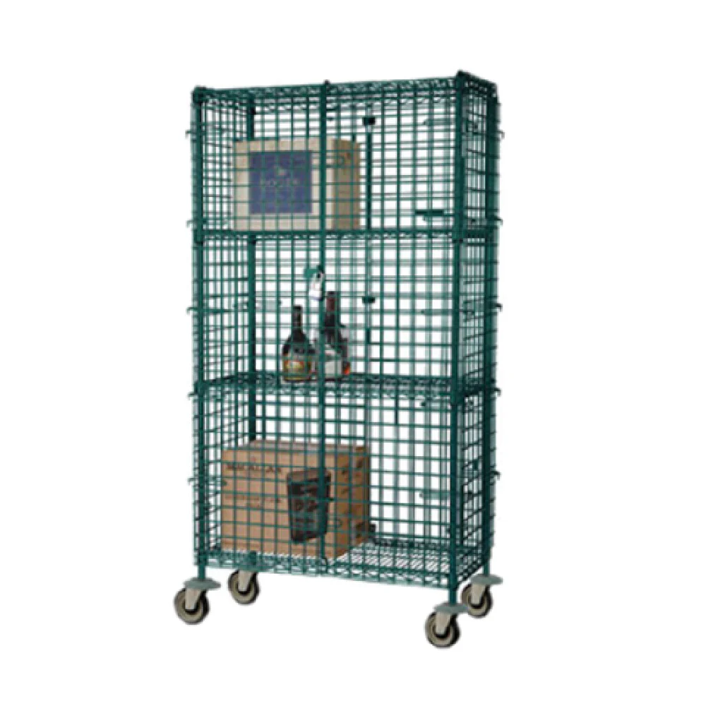 1880 Hospitality FMSEC2436GN 36 Inch Mobile Security Cage Green Epoxy Coated