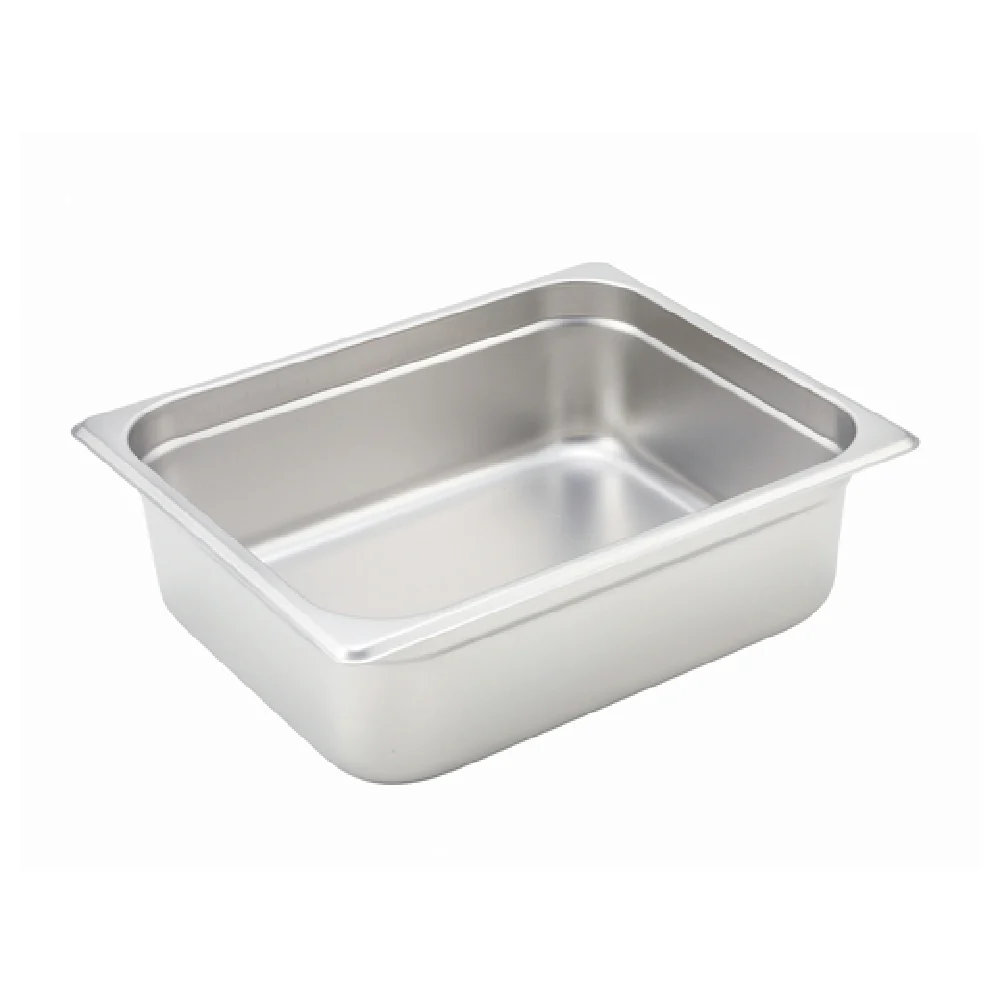 Winco SPJH-204 12 to 13 Inch stainless steel Steam Table Pan 1/2 size Anti-jamming