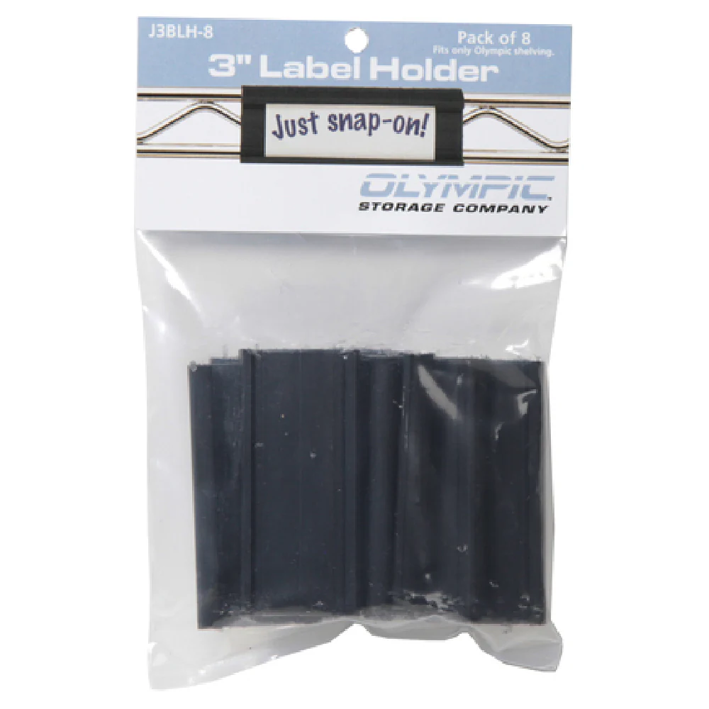 Olympic J3BLH-CTN 3 Inch Point-of-Sale Label Holder Black 12 Packs