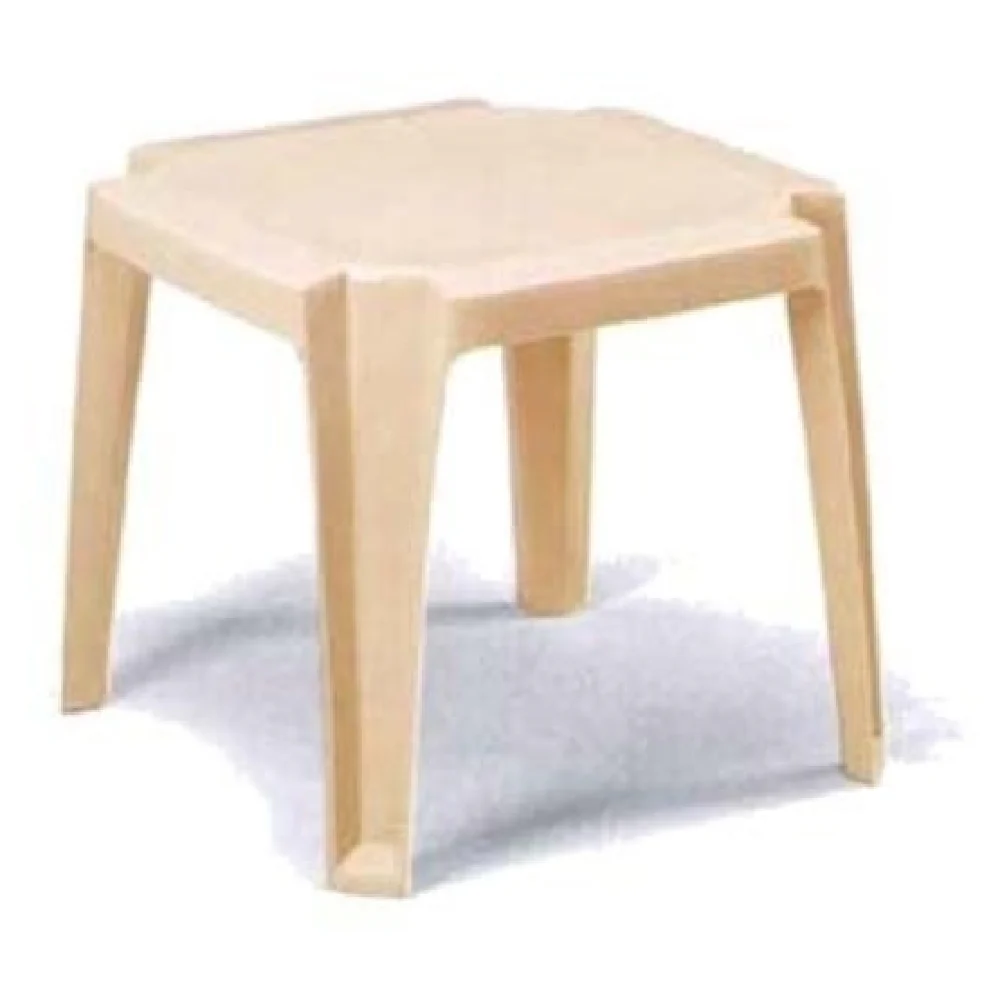 Grosfillex 52099066 17 Inch Square Outdoor Table UV Resistant Resin Sandstone