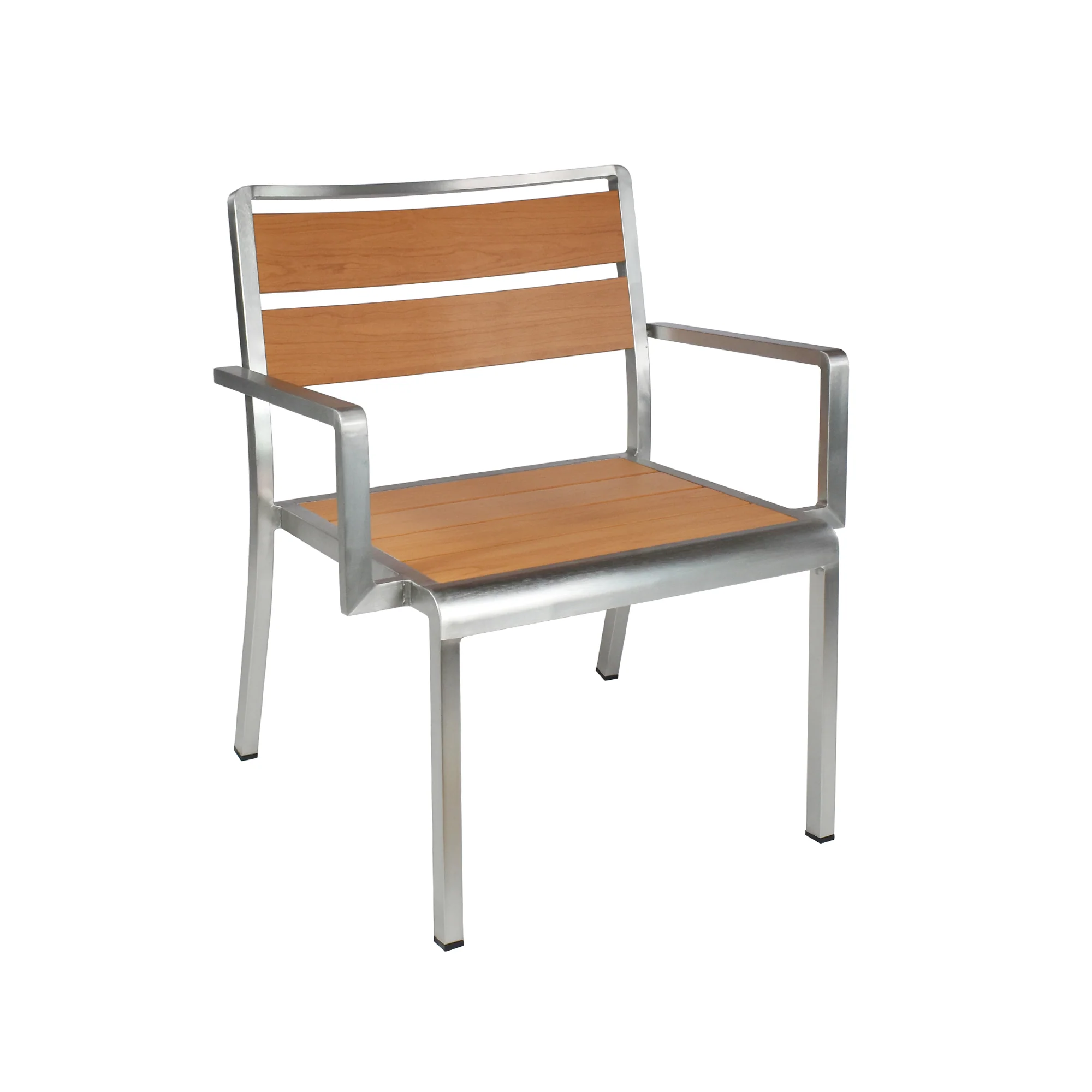 emuamericas, llc A1720-06-401 Chair Aluminum Stacking Armchair Indoor Outdoor Wood-look emuamericas, llc A1720-06-401 Chair Aluminum Stacking Armchair Indoor Outdoor Wood-look