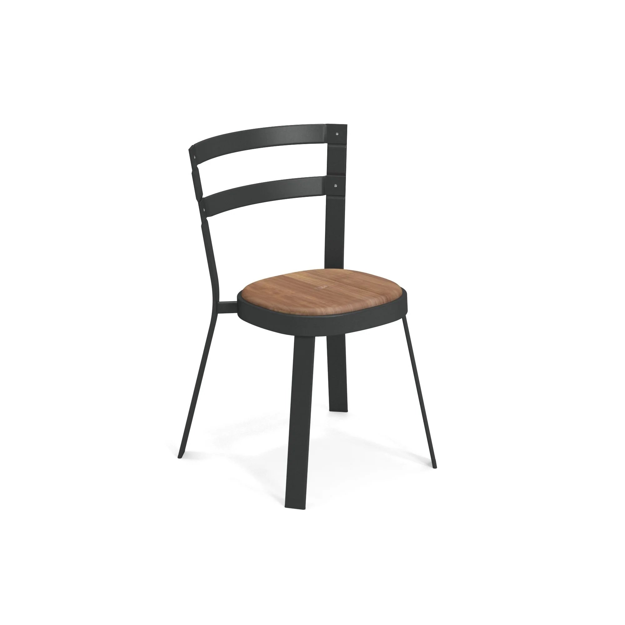 Emuamericas Llc E655T-22-82 20 Inch Thor Stacking Chair Outdoor Teak Seat Steel Frame
