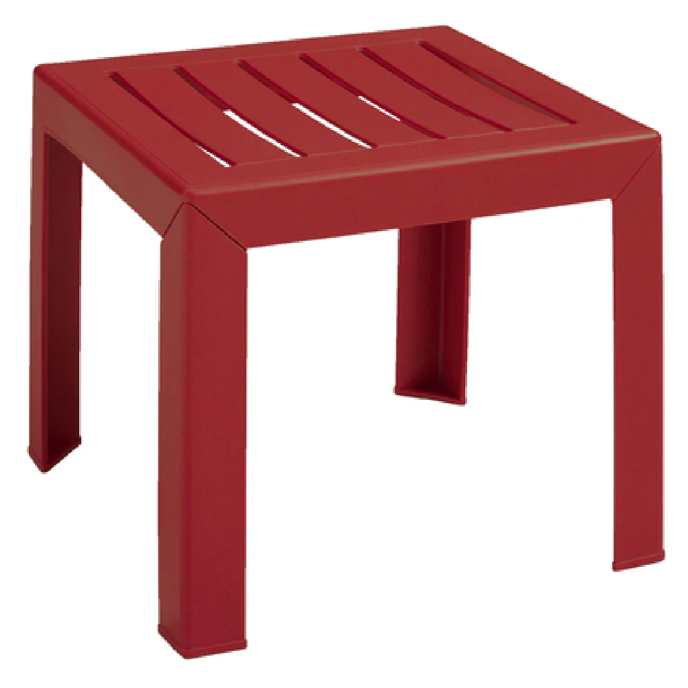 Grosfillex US445748 16 Inch Square Outdoor Low Table Slatted Top Resin Barn Red Grosfillex US445748 16 Inch Square Outdoor Low Table Slatted Top Resin Barn Red