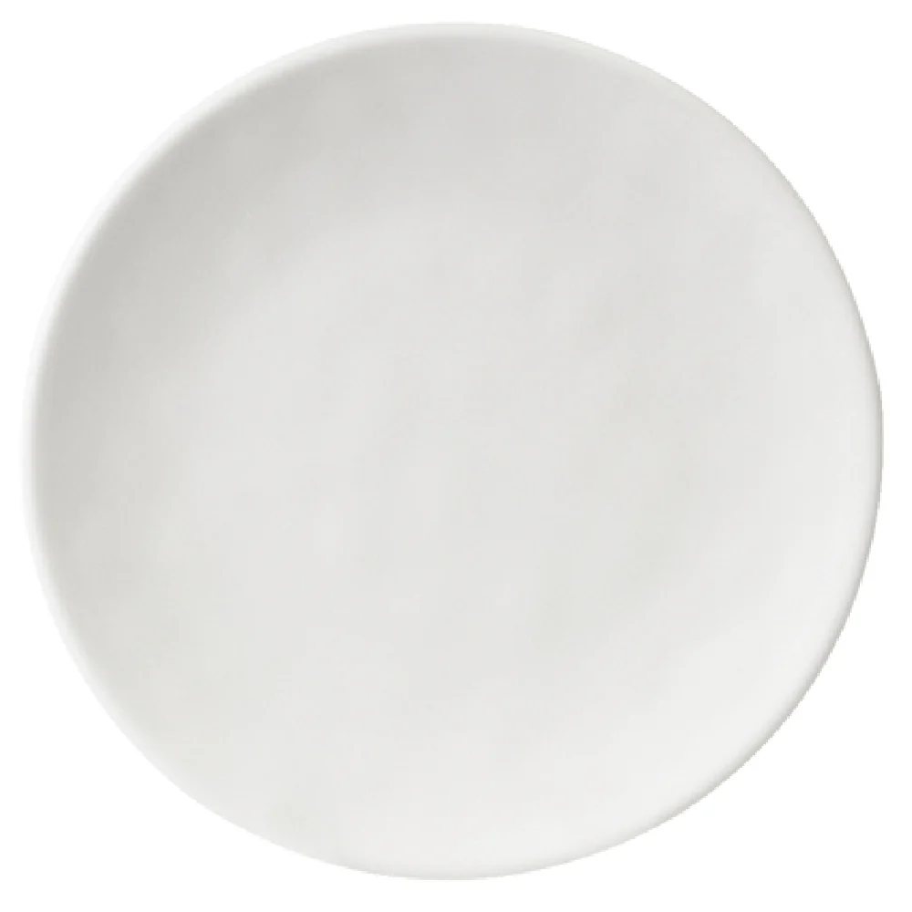 GET Enterprises RT6R-OW 6 Inch Diameter Round Plate Melamine White Stain Scratch Resistant