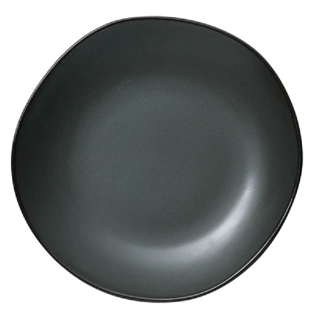 Yanco CH-107 7-1/4 Inch Diameter Round Plate Porcelain Glazed Green