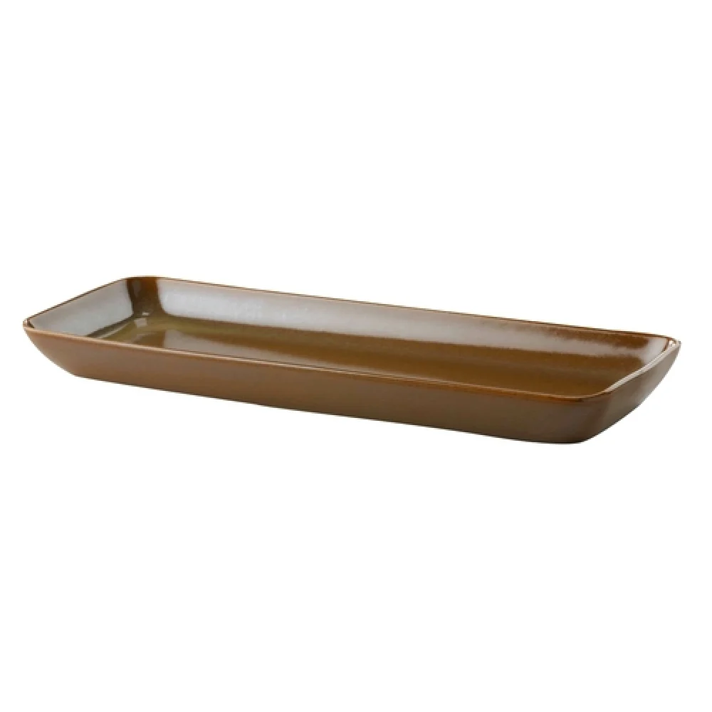GET Enterprises PP1943497712 14-1/6 Inch Porcelain Tray Rolled Edge Geometric Line