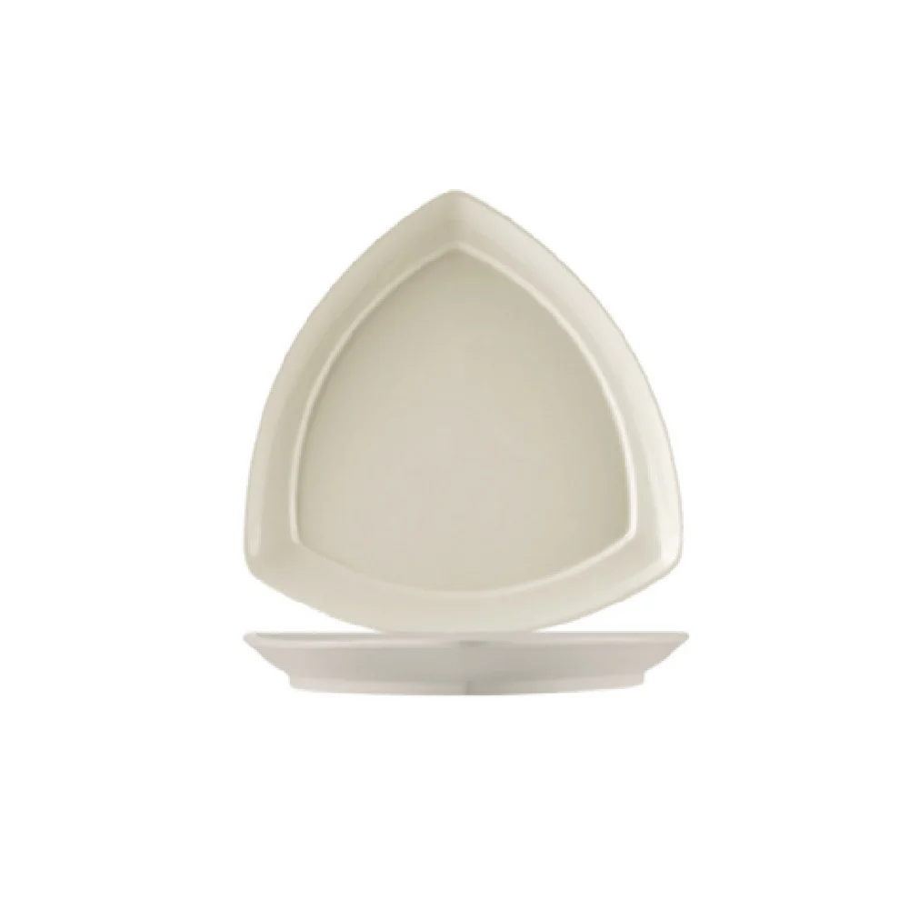 CAC China REC-T8 8 Inch Triangular Plate Dishwasher and Oven Safe Ceramic