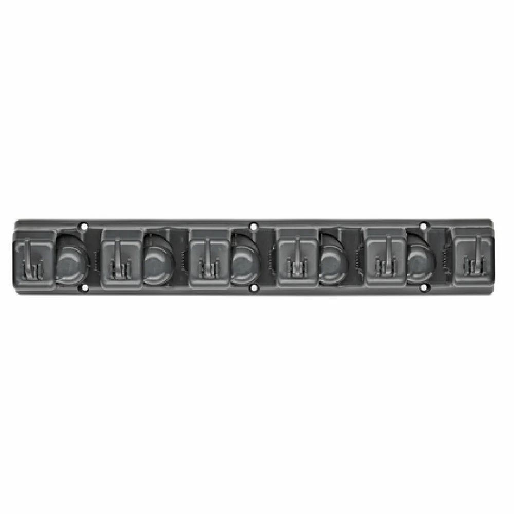 Alpine Industries ALP498-GRY 15-3/5 Inch Mop Broom Holder Wall Mounted Plastic Gray