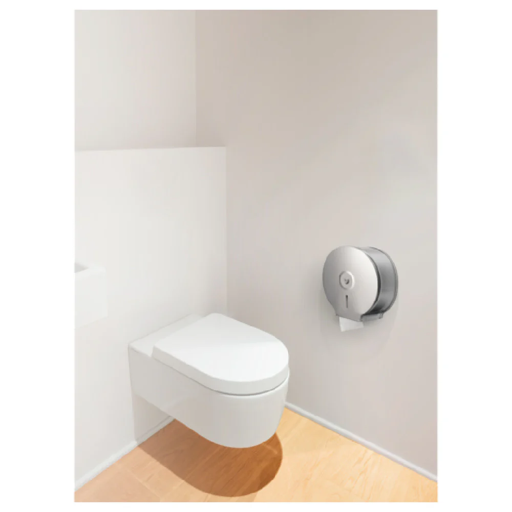 Alpine Industries ALP482 9-4/5 Inch Jumbo Toilet Tissue Dispenser Wall-mounted Stainless Steel with Level Indicator Alpine Industries ALP482 9-4/5 Inch Jumbo Toilet Tissue Dispenser Wall-mounted Stainless Steel with Level Indicator