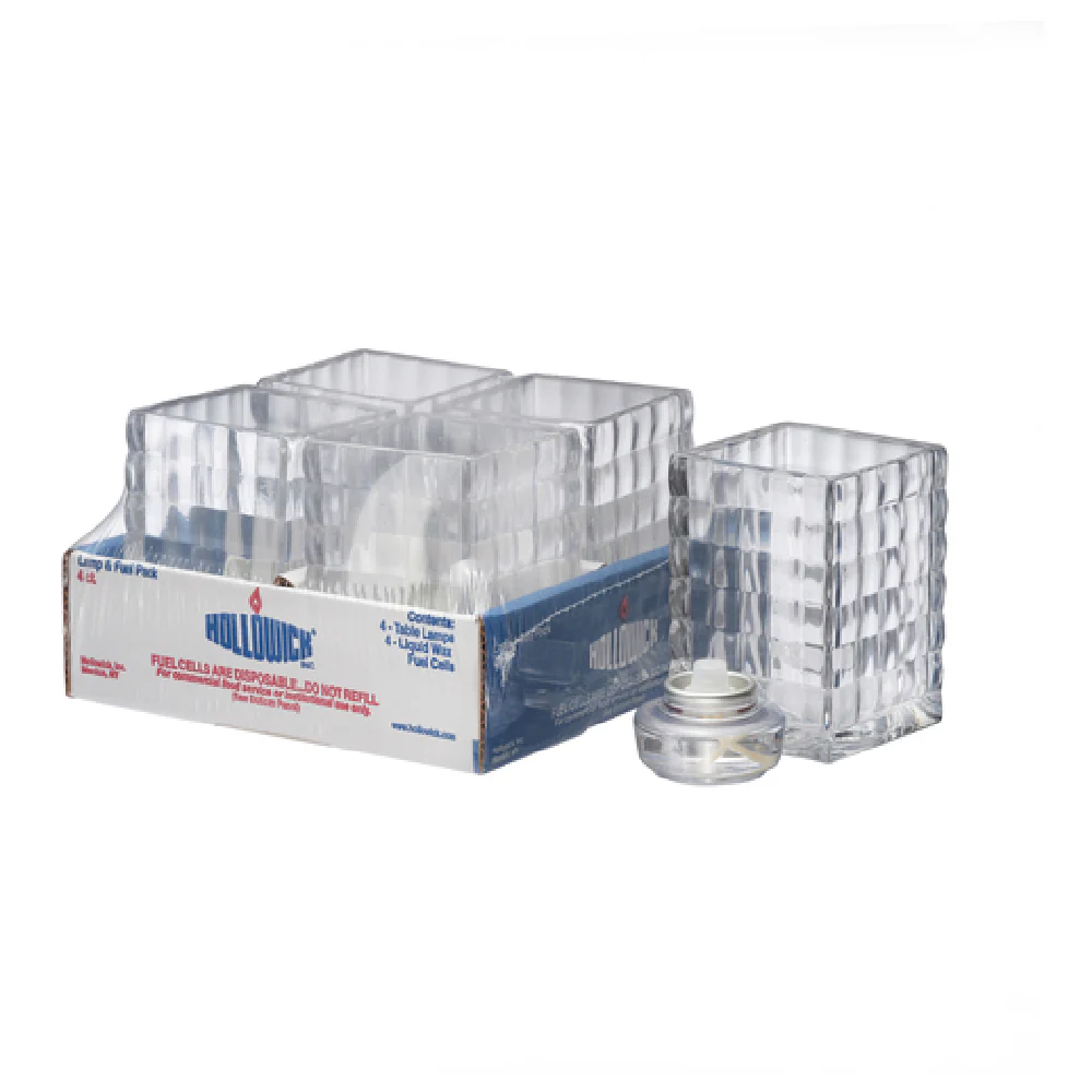Hollowick 1533C-4 2-5/8 Inch Clear Candle Lamp with HD12 Liquid Votive Fuel Cells