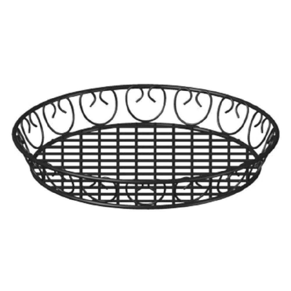 International Tableware WB-214 14 Inch Black Round Metal Basket for Buffet