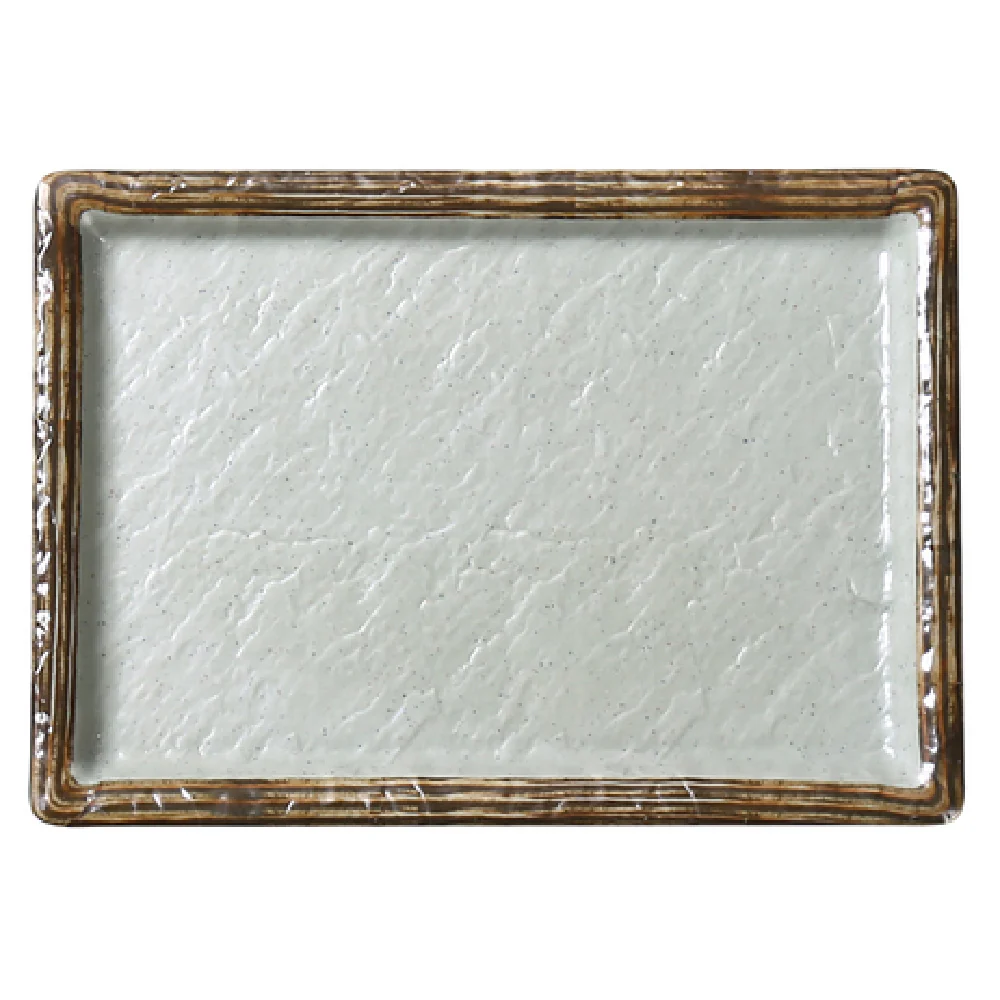 Yanco YO-3009 9-1/2 Inch Rectangular Deep Sushi Plate Melamine Matte Green