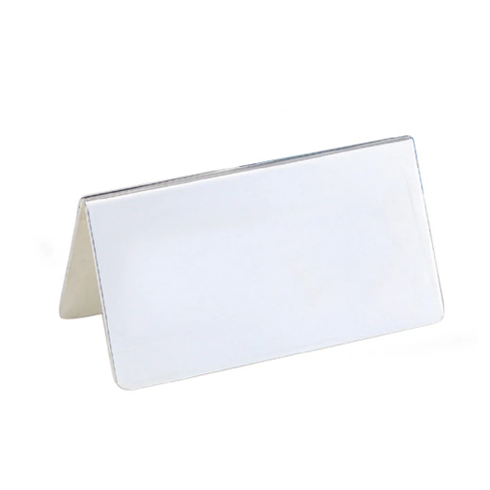 Steelite DWIDTENTXSS 3.75 Inch Id Tent Card with 18/10 Stainless Steel Design Steelite DWIDTENTXSS 3.75 Inch Id Tent Card with 18/10 Stainless Steel Design