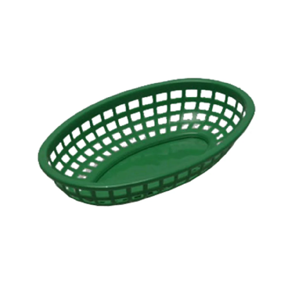 Tablecraft 1074FG 6-1/4 Inch Classic Basket Oval Polyethylene Green