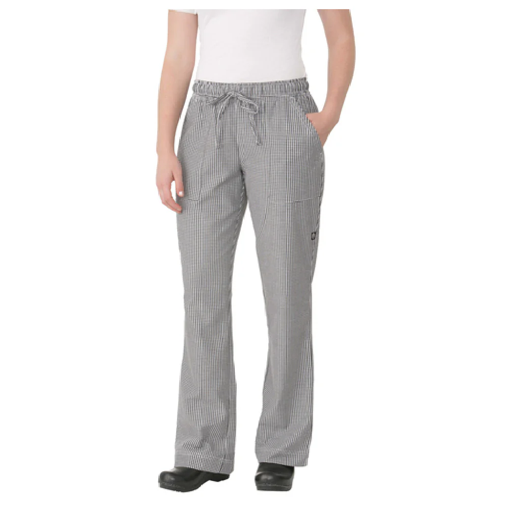 Chef Works WBAW000L Large Women's Chef Pants with Elastic Waistband and Pockets