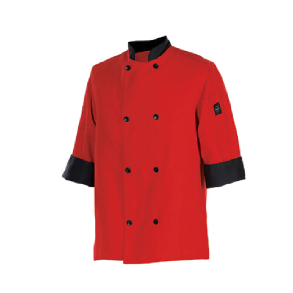 John Ritzenthaler Company J134TM-XS X-small Chef's Coat with Sleeve Pocket Red Cotton