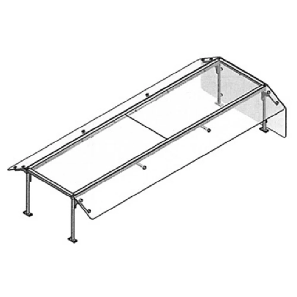 Atlas Metal AT4D-6 88-3/4 Inch Double Service Sneeze Guard Aluminum with Glass
