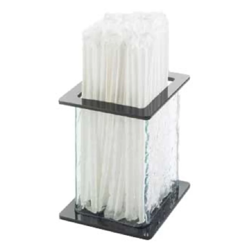 Cal Mil 1228-4 4-3/4 Inch Straw Holder with Faux Glass Body Black Acrylic Cal Mil 1228-4 4-3/4 Inch Straw Holder with Faux Glass Body Black Acrylic