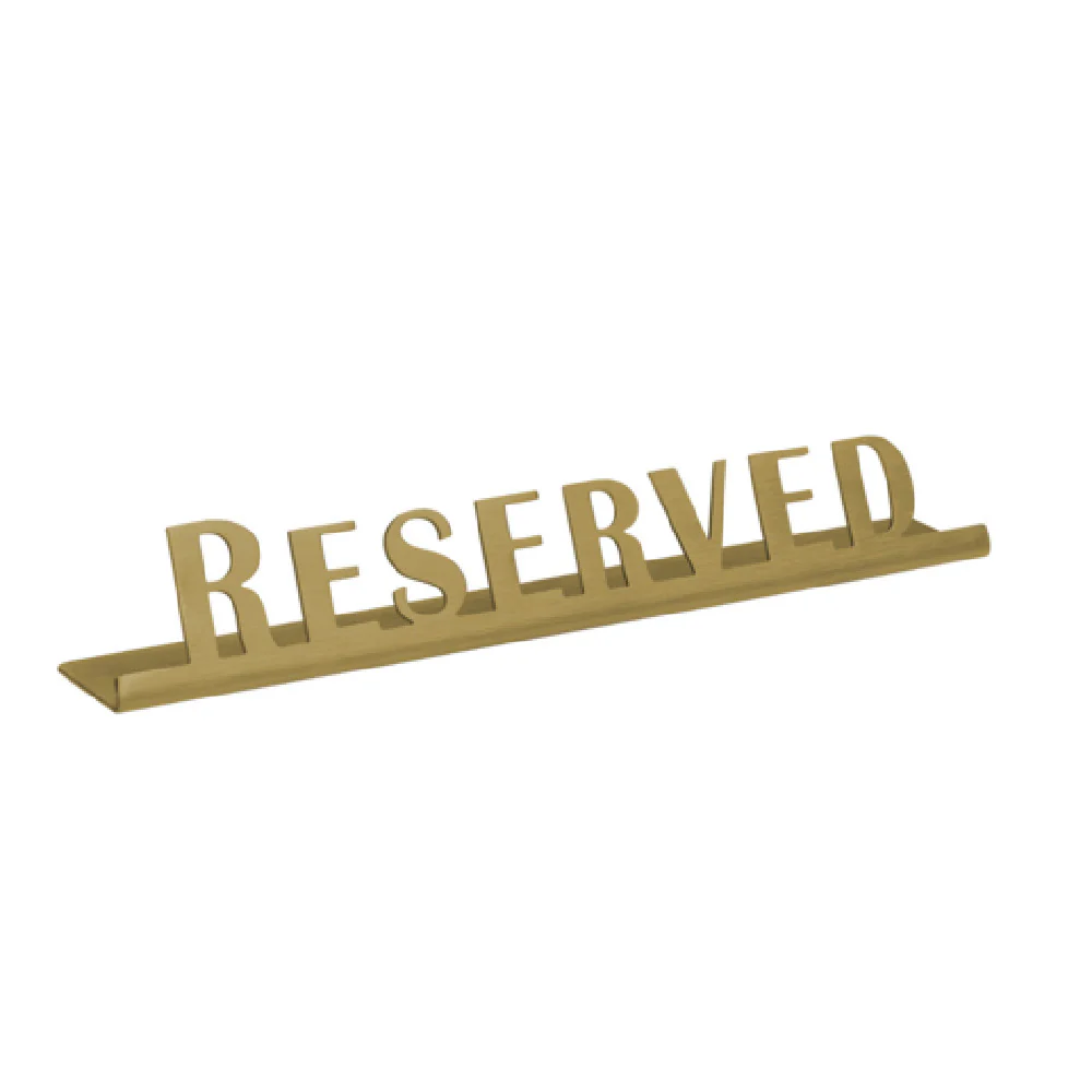 Service Ideas 1C-ST-RESERV-SIGN-VG 6-1/2 Inch Laser-Cut Table Sign Stainless Steel Reserved Vintage Gold Service Ideas 1C-ST-RESERV-SIGN-VG 6-1/2 Inch Laser-Cut Table Sign Stainless Steel Reserved Vintage Gold