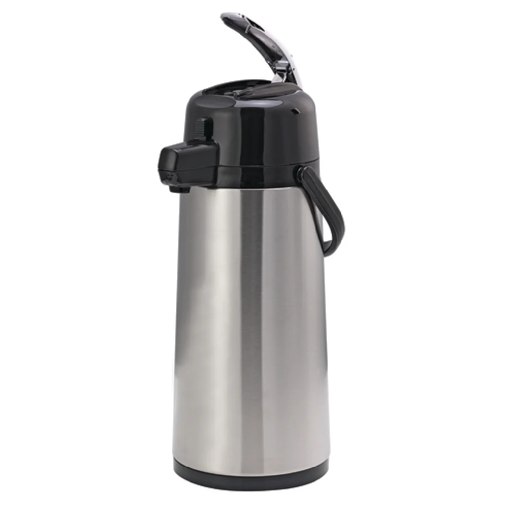 Service Ideas ECAL22S 2.2 Liter Airpot Lever Glass Liner Smooth Body Stainless Steel