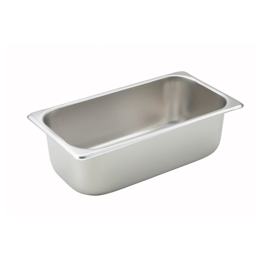 Winco SPT4 12.75 Inch Steam Table Pan 25 Gauge Standard Weight with Straight Sides Winco SPT4 12.75 Inch Steam Table Pan 25 Gauge Standard Weight with Straight Sides