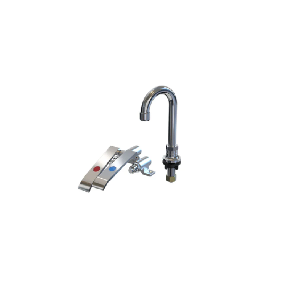 NBR Equipment P5K2-DS3G Single Hole Deck Mount Faucet Lead Free with Gooseneck Spout