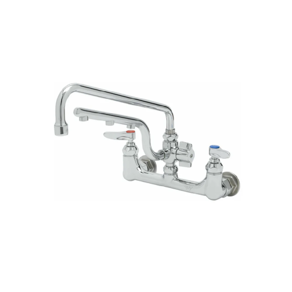 T&S Brass B-0231-U12 8 Inch Wall Mount Mixing Faucet with Polished Chrome Brass Body