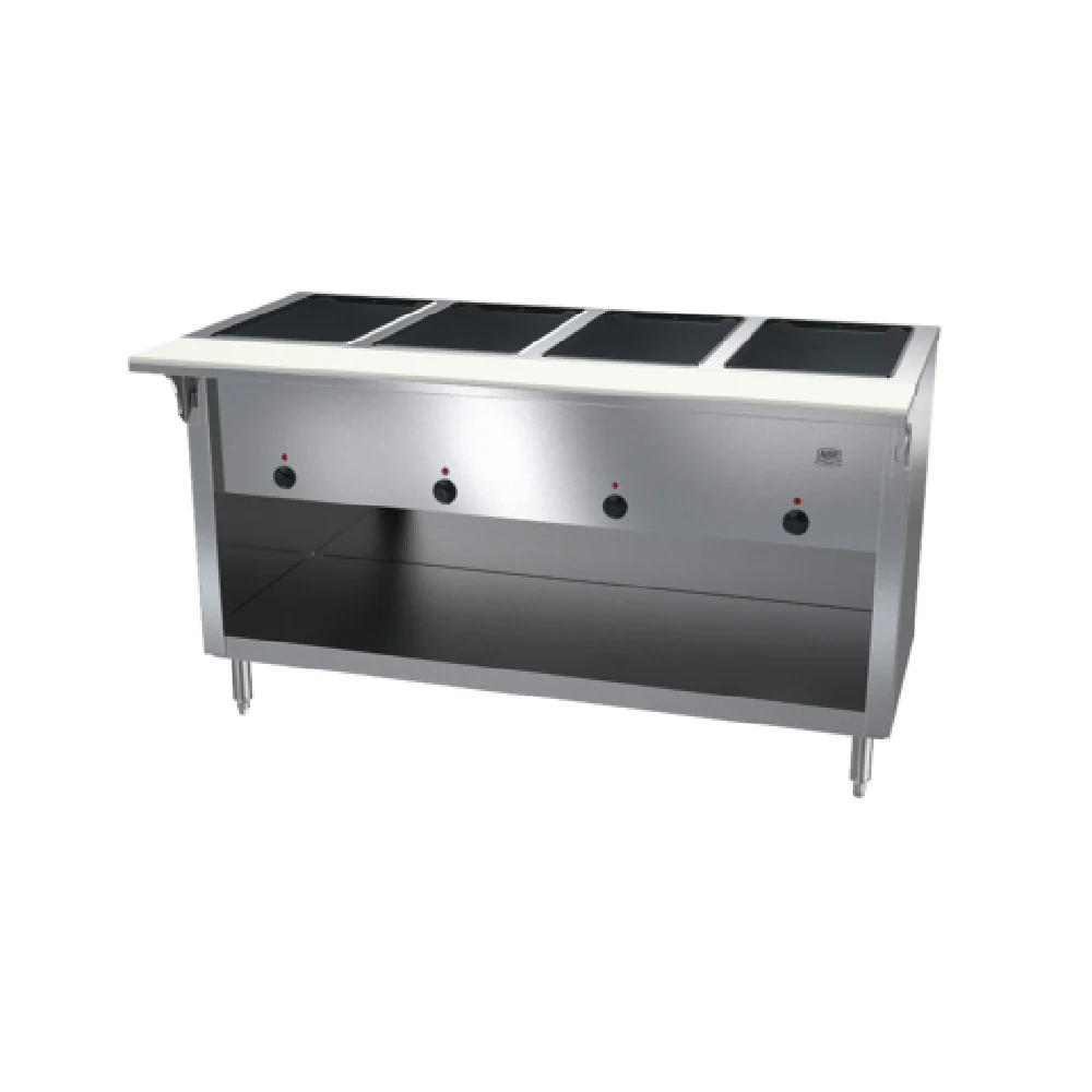 NBR Equipment HT-4W-120B Hot Food Table Enclosed Open Storage Base Electric (4) 12